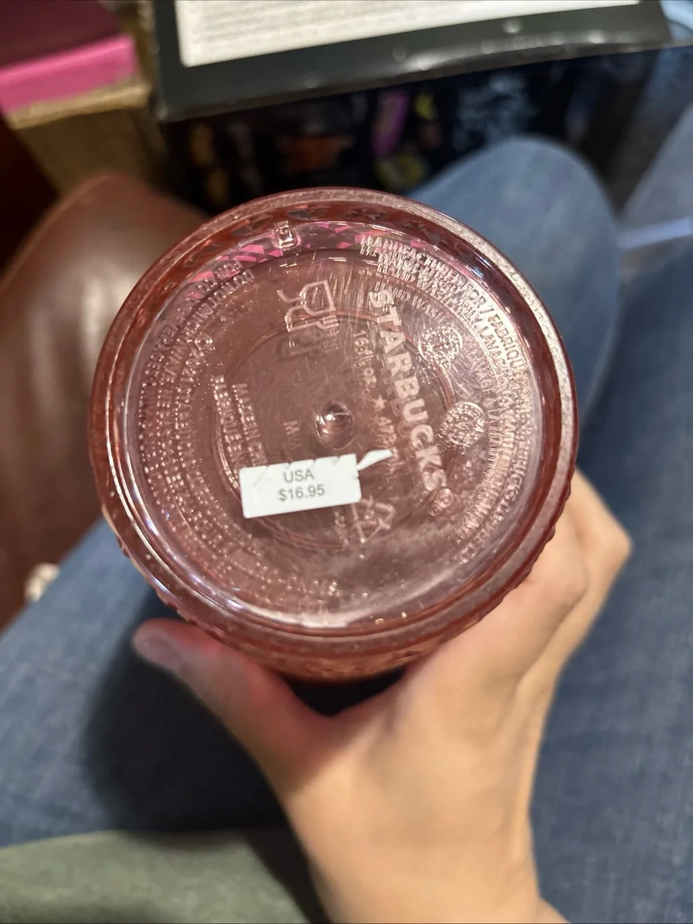 Starbucks Iridescent Orange Diamond-Texture Cold Cup